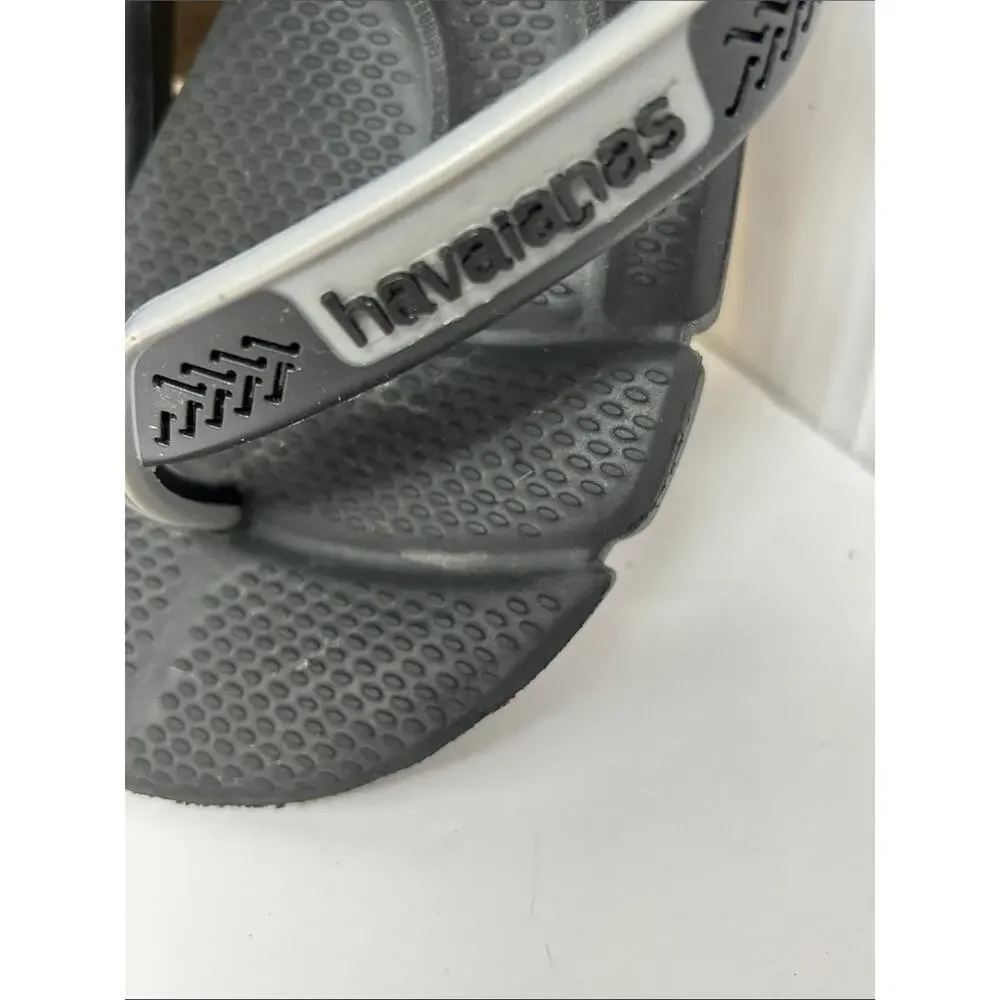 Havaianas Men’s Black Flip Flops with Gray Trim Size 41